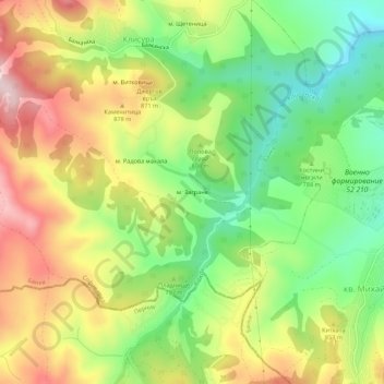 m. Zagranya topographic map, elevation, terrain