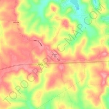 Roach topographic map, elevation, terrain