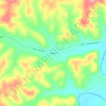 Jewett topographic map, elevation, terrain