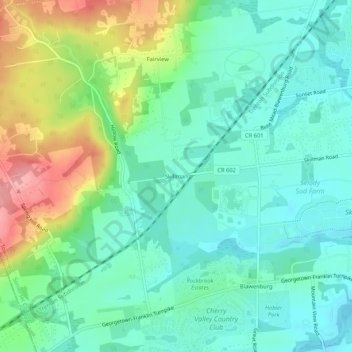 Skillman topographic map, elevation, terrain