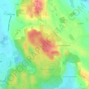Scheelsberg topographic map, elevation, terrain