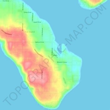 Hope topographic map, elevation, terrain