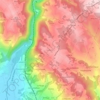 La Roche topographic map, elevation, terrain