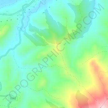 Pizzuta topographic map, elevation, terrain