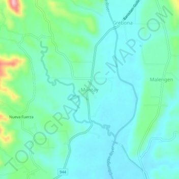 Montay topographic map, elevation, terrain