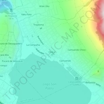 Chilcal topographic map, elevation, terrain