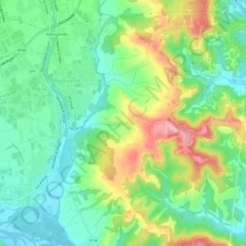 Collalto topographic map, elevation, terrain