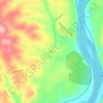 McVille topographic map, elevation, terrain