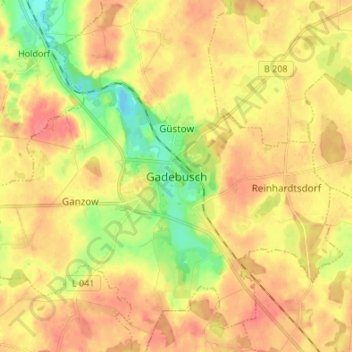 Gadebusch topographic map, elevation, terrain