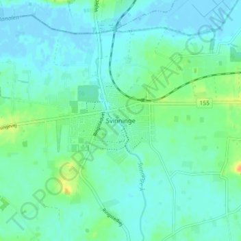 Svinninge topographic map, elevation, terrain