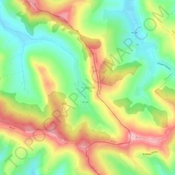 Rotunda topographic map, elevation, terrain