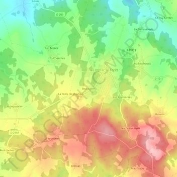 Beausoleil topographic map, elevation, terrain
