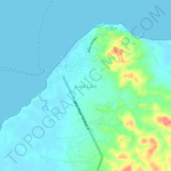 Juata Laut topographic map, elevation, terrain