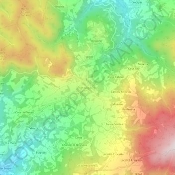 Pietragavina topographic map, elevation, terrain