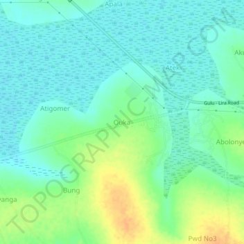 Ouka topographic map, elevation, terrain