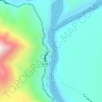 Junction of Three Highest Mountains Range topographic map, elevation, terrain