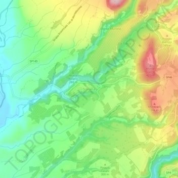 Sovana topographic map, elevation, terrain