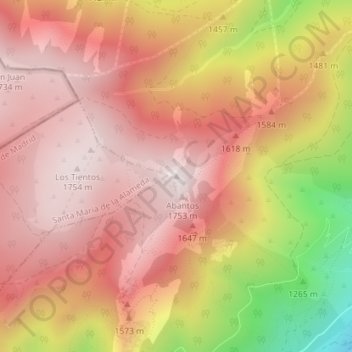 Pico de Abantos topographic map, elevation, terrain