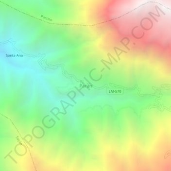 Parán topographic map, elevation, terrain