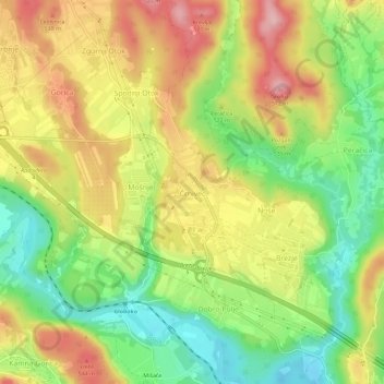 Črnivec topographic map, elevation, terrain