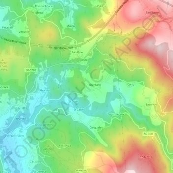 Béxeres topographic map, elevation, terrain