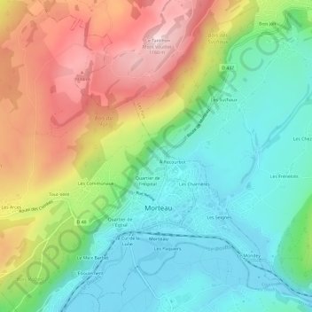 Le Tremplin topographic map, elevation, terrain
