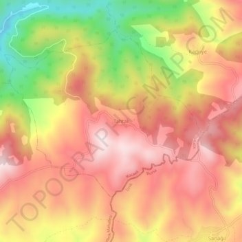 Tahtalı topographic map, elevation, terrain