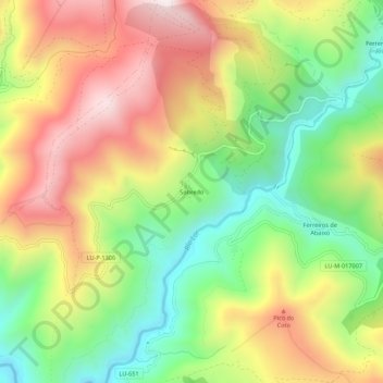 Sobredo topographic map, elevation, terrain