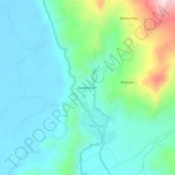 Santoshari topographic map, elevation, terrain