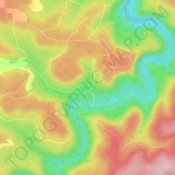 Peale topographic map, elevation, terrain
