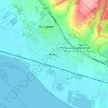 Brough topographic map, elevation, terrain