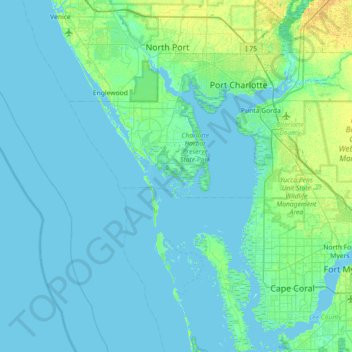 Mound Key topographic map, elevation, terrain
