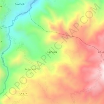 La Plama topographic map, elevation, terrain