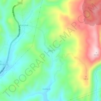 Yayla topographic map, elevation, terrain