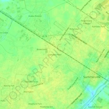 Gadsden Place topographic map, elevation, terrain