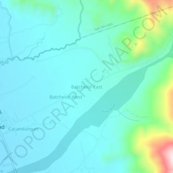 Batchelor East topographic map, elevation, terrain