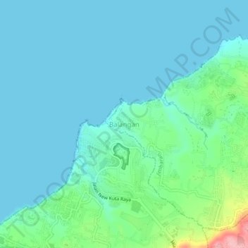 Balangan topographic map, elevation, terrain