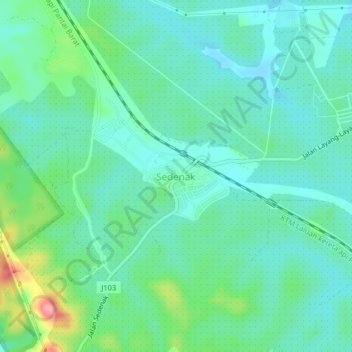 Sedenak topographic map, elevation, terrain