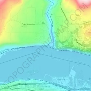 Underwood topographic map, elevation, terrain