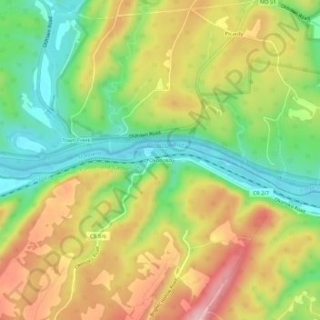 Okonoko topographic map, elevation, terrain