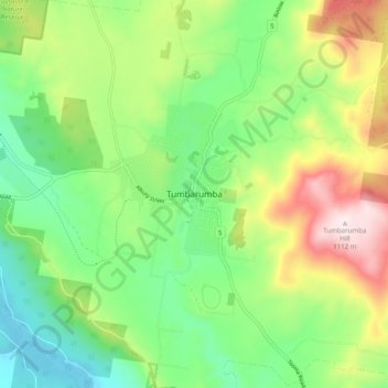 Tumbarumba topographic map, elevation, terrain