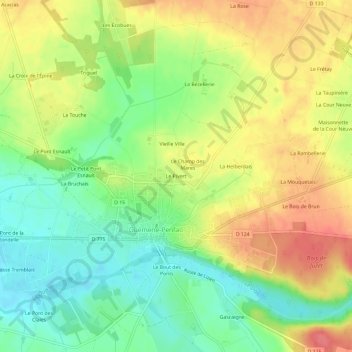 Le Pivert topographic map, elevation, terrain