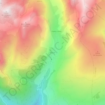 Forand topographic map, elevation, terrain