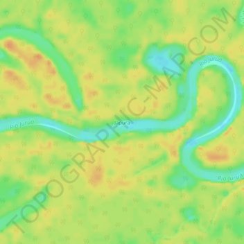 Japura topographic map, elevation, terrain