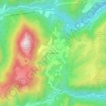 Massaprofoglio topographic map, elevation, terrain