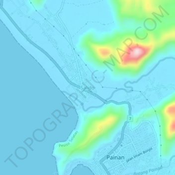 Salido topographic map, elevation, terrain