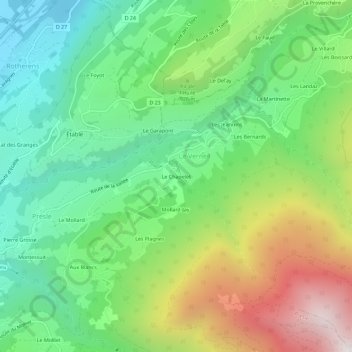 Le Chapelet topographic map, elevation, terrain