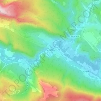 Puentedey topographic map, elevation, terrain