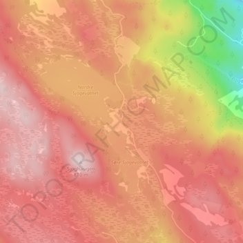 Sjoga topographic map, elevation, terrain