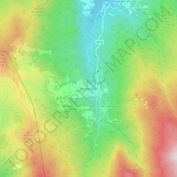 Montegroppo topographic map, elevation, terrain